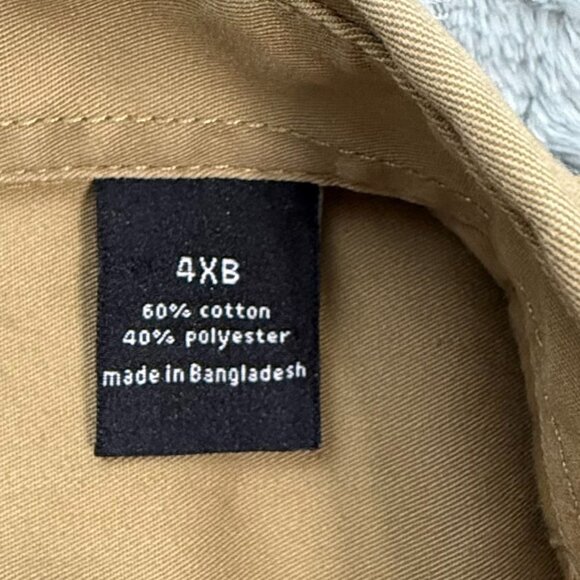 Sean John Shirt Men 4XB Tan Button Up Short Sleeve Cotton Stretch Pockets Casual - Picture 2 of 7